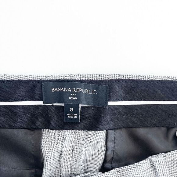 Banana Republic Womens Trouser Pants Ryan Grey Stripe Size 8 - Picture 6 of 11